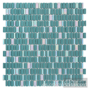Hojas de azulejos de mosaico de vidrio verde de color sólido